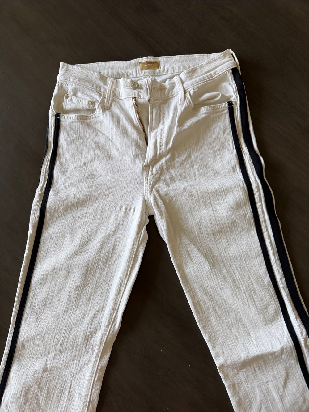 MOTHER Insider Crop Step Fray Jeans Women's 27 Whipping the Racer